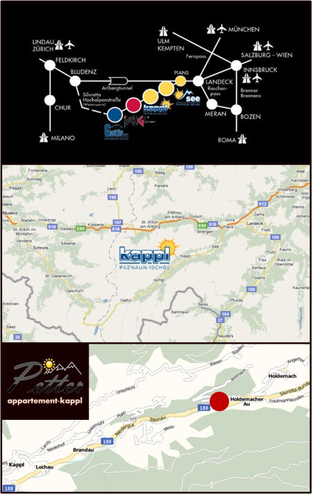 anreise haus petter haus maria appartement kappl